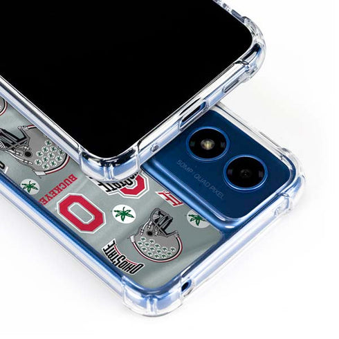 Ohio State University Pattern Moto G Play 4G (2024) Clear Case