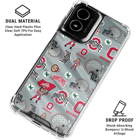 Ohio State University Pattern Moto G Power 5G (2024) Clear Case