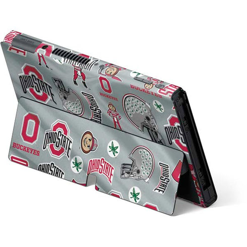 Ohio State University Pattern Nintendo Switch OLED (2021) Skin