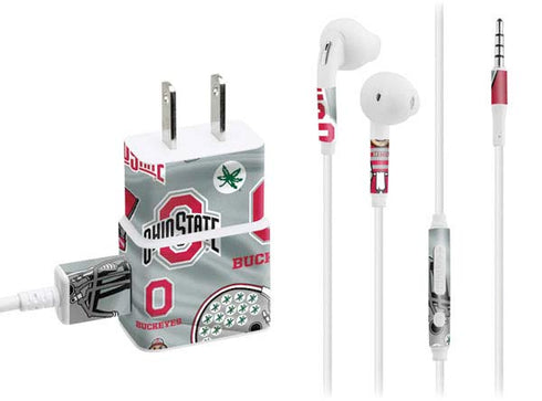 Ohio State University Pattern Phone Charger Skin