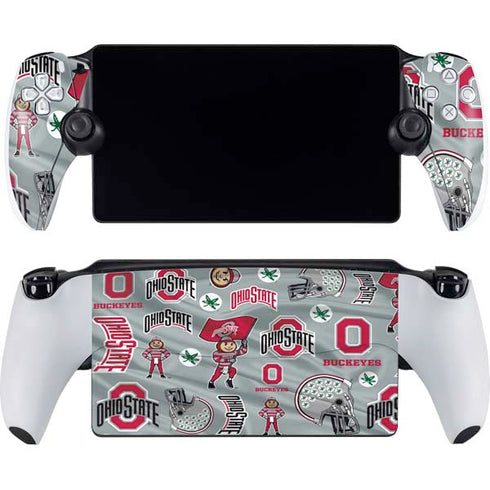 Ohio State University Pattern PlayStation Portal Remote Player Skin