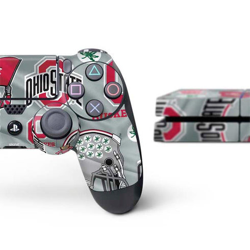 Ohio State University Pattern PS4 Console and Controller Bundle Skin