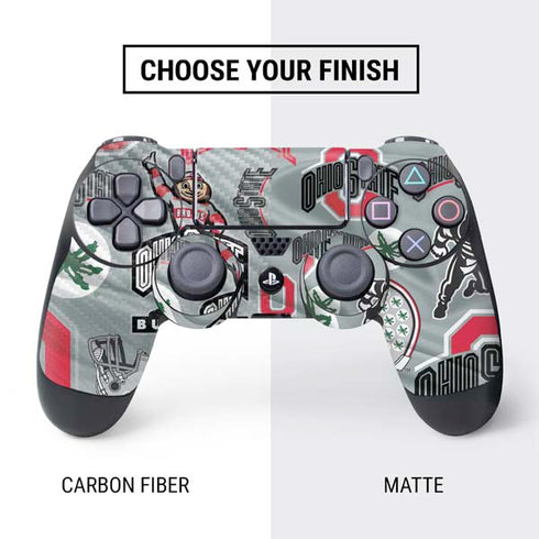 Ohio State University Pattern PS4 Controller Skin