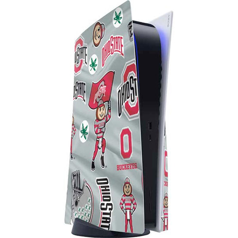 Ohio State University Pattern PS5 Console Skin