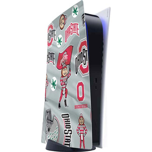 Ohio State University Pattern PS5 Digital Edition Console Skin