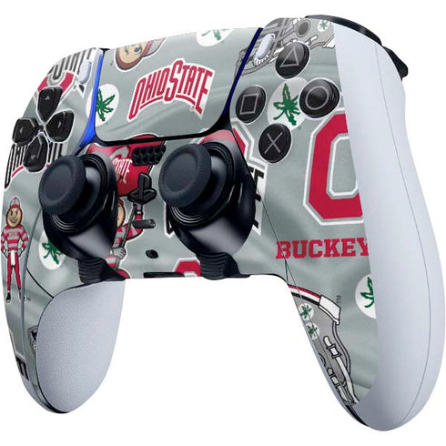 Ohio State University Pattern PS5 DualSense Edge Pro Controller Skin