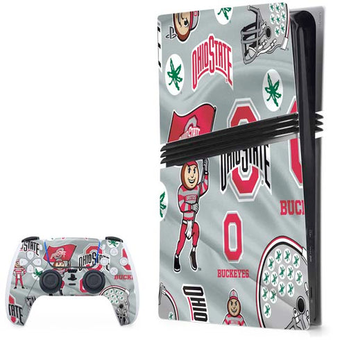 Ohio State University Pattern PlayStation PS5 Skins