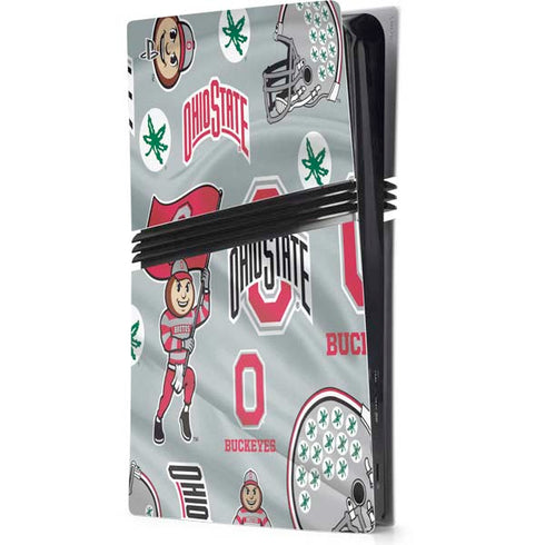 Ohio State University Pattern PS5 Pro Console Skin