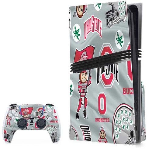 Ohio State University Pattern PlayStation PS5 Skins