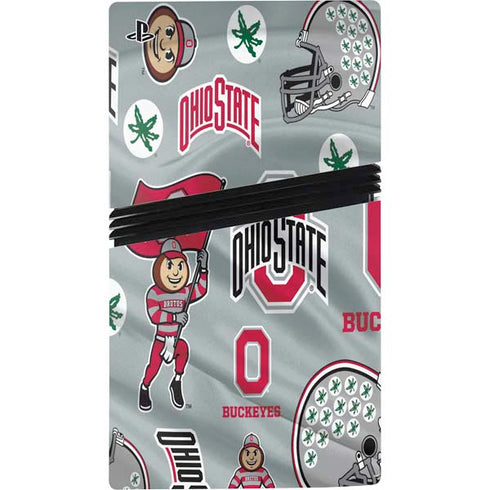 Ohio State University Pattern PS5 Pro Disk Console Skin