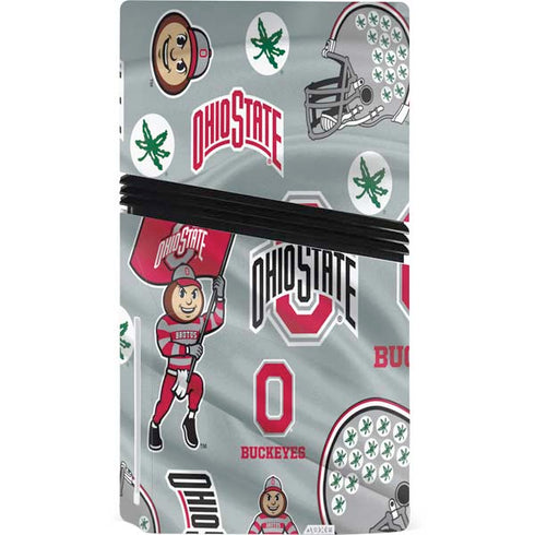 Ohio State University Pattern PS5 Pro Disk Console Skin