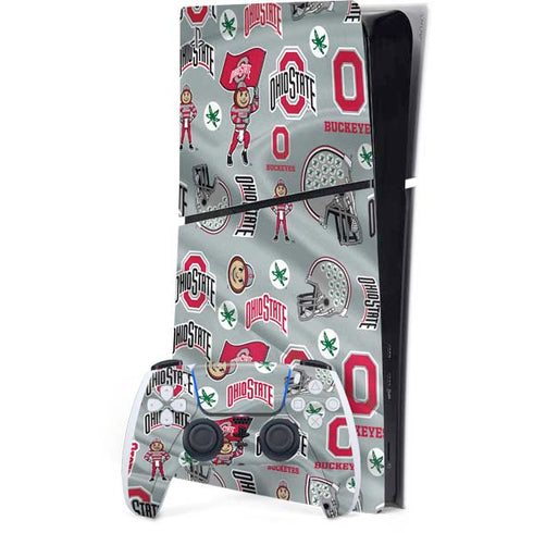 Ohio State University Pattern PlayStation PS5 Skins