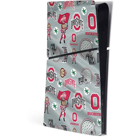 Ohio State University Pattern PS5 Slim Digital Edition Console Skin