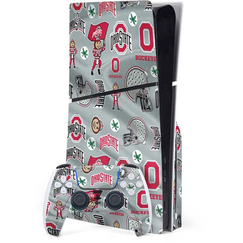 Ohio State University Pattern PlayStation PS5 Skins