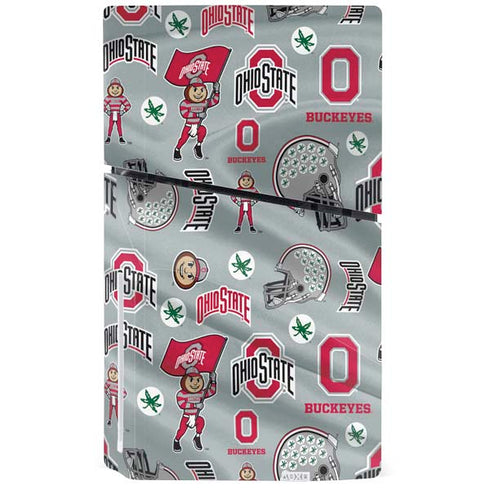 Ohio State University Pattern PS5 Slim Disk Bundle Skin