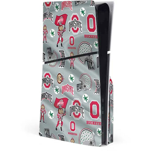 Ohio State University Pattern PS5 Slim Disk Console Skin