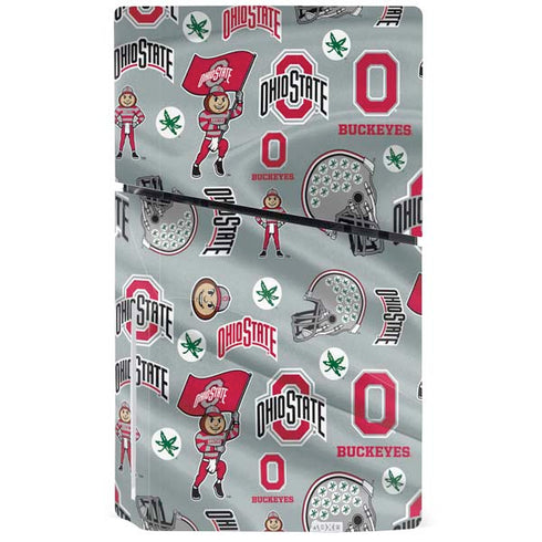 Ohio State University Pattern PS5 Slim Disk Console Skin