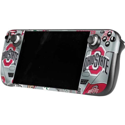 Ohio State University Pattern Steam Deck Handheld Gaming Computer OLED Skin
