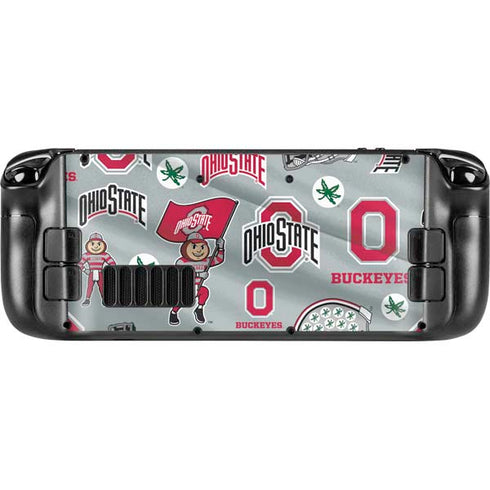 Ohio State University Pattern Steam Deck Handheld Gaming Computer OLED Skin