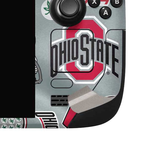 Ohio State University Pattern Steam Deck Handheld Gaming Computer OLED Skin
