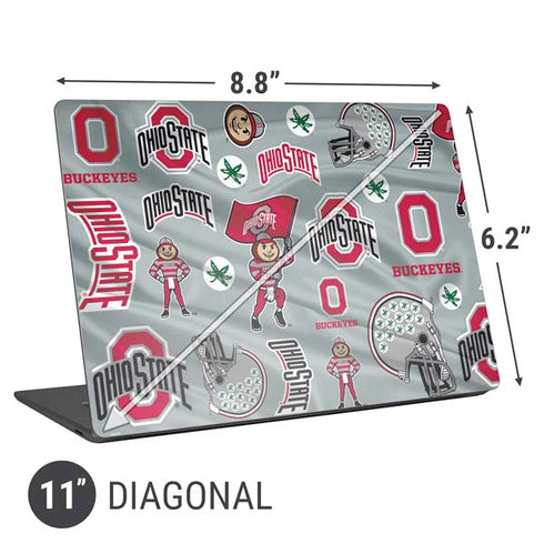 Ohio State University Pattern Universal Laptop 11in (8.8 x 6.2in) Skin