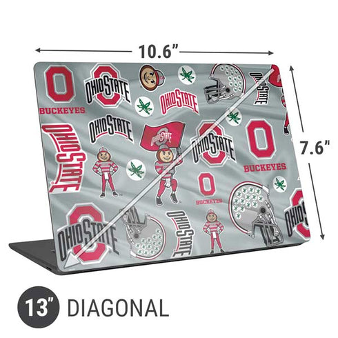 Ohio State University Pattern Universal Laptop 13in (10.6 x 7.6in) Skin