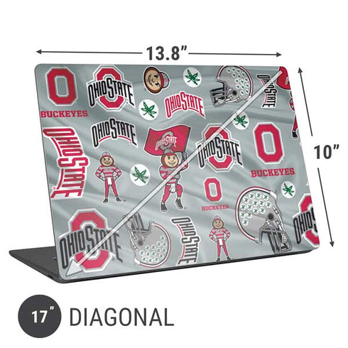 Ohio State University Pattern Universal Laptop 17in (13.8 x 10in) Skin