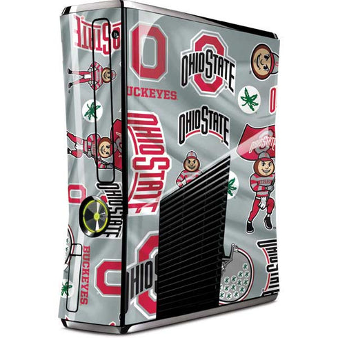 Ohio State University Pattern Xbox 360 Slim (2010) Skin
