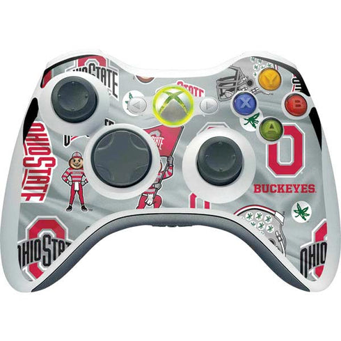 Ohio State University Pattern Xbox 360 Wireless Controller Skin