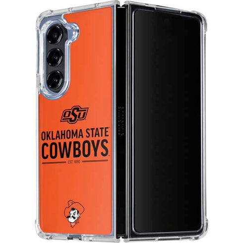 Oklahoma State University OK Cowboys Est 1890 Galaxy Z Fold5 5G Clear Case
