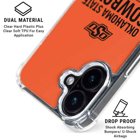 Oklahoma State University OK Cowboys Est 1890 iPhone 16 Plus Clear Case