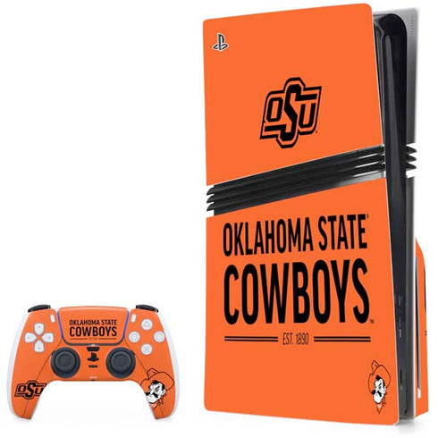 Oklahoma State University OK Cowboys Est 1890 PS5 Pro Disk Bundle Skin