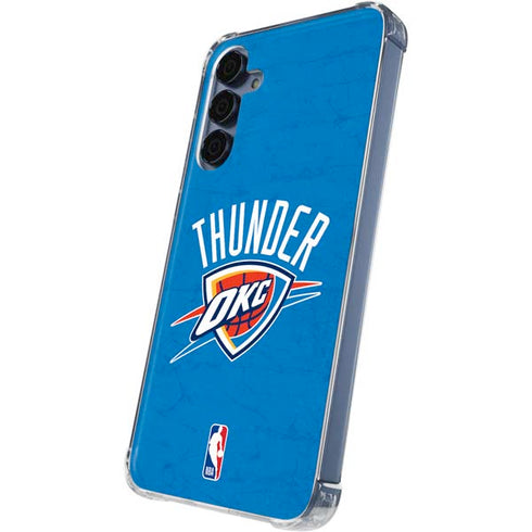 NBA OKC Thunder Distressed Galaxy A35 5G Clear Case
