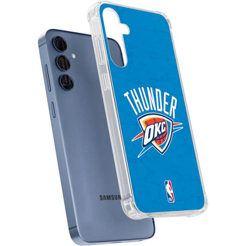 NBA OKC Thunder Distressed Galaxy A35 5G Clear Case