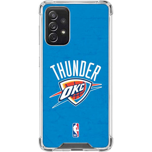 NBA OKC Thunder Distressed Galaxy A72 5G Clear Case