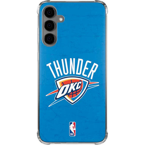 NBA OKC Thunder Distressed Galaxy S24 Plus Clear Case