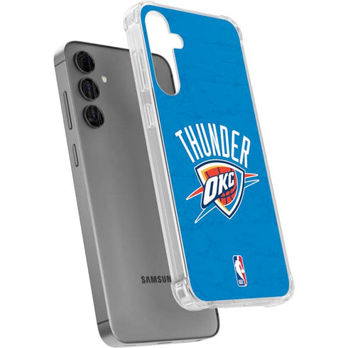 NBA OKC Thunder Distressed Galaxy S24 Plus Clear Case