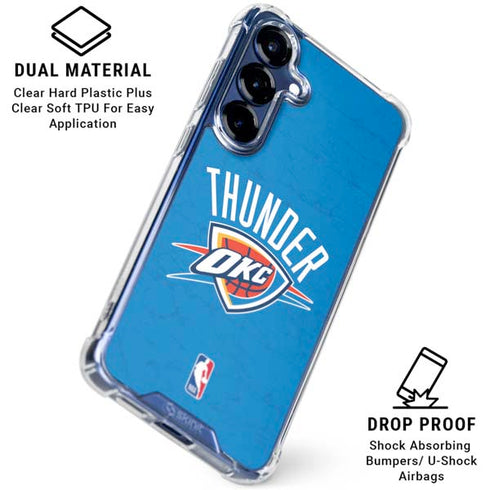 NBA OKC Thunder Distressed Galaxy S25 Plus Clear Case