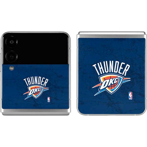 NBA OKC Thunder Distressed Galaxy Z Flip4 5G Skin
