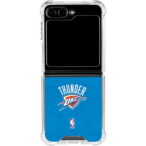 NBA OKC Thunder Distressed Galaxy Z Flip5 5G Clear Case