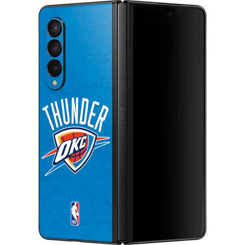 NBA OKC Thunder Distressed Galaxy Z Fold3 5G Skin