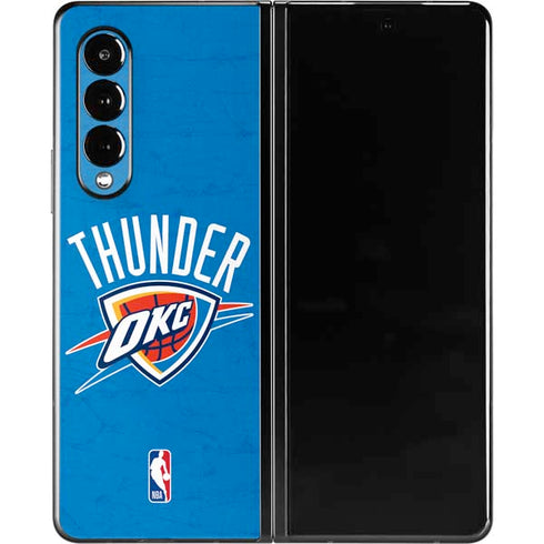 NBA OKC Thunder Distressed Galaxy Z Fold3 5G Skin
