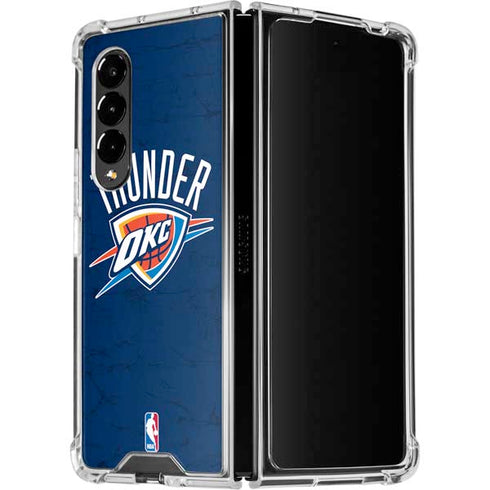 NBA OKC Thunder Distressed Galaxy Z Fold4 5G Clear Case
