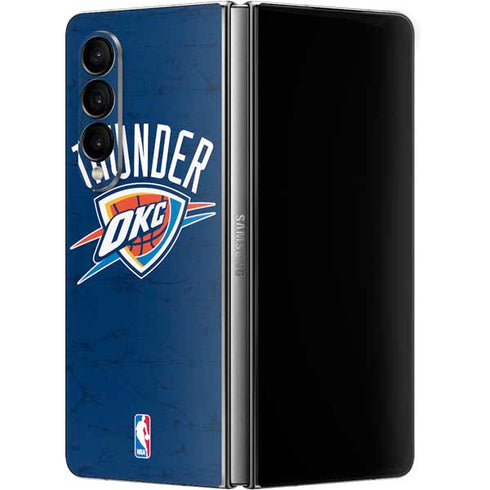 NBA OKC Thunder Distressed Galaxy Z Fold4 5G Skin