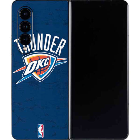 NBA OKC Thunder Distressed Galaxy Z Fold4 5G Skin