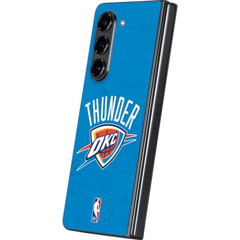 NBA OKC Thunder Distressed Galaxy Z Fold5 5G Skin