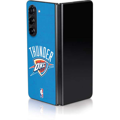 NBA OKC Thunder Distressed Galaxy Z Fold5 5G Skin