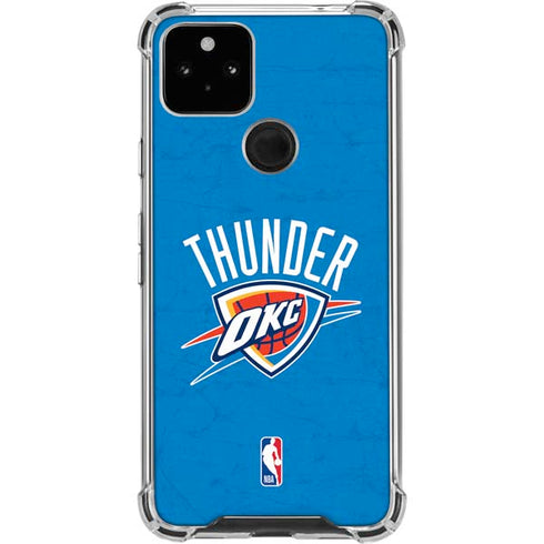NBA OKC Thunder Distressed Google Pixel 4a 5G Clear Case