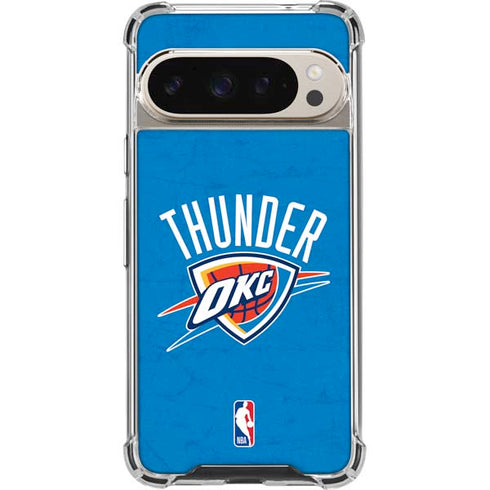 NBA OKC Thunder Distressed Google Pixel 9 Pro XL Clear Case