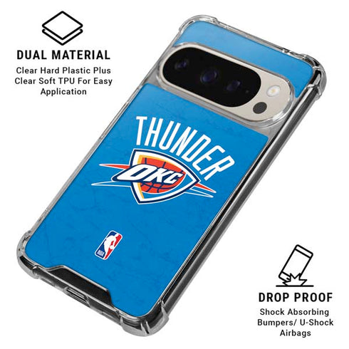 NBA OKC Thunder Distressed Google Pixel 9 Pro XL Clear Case